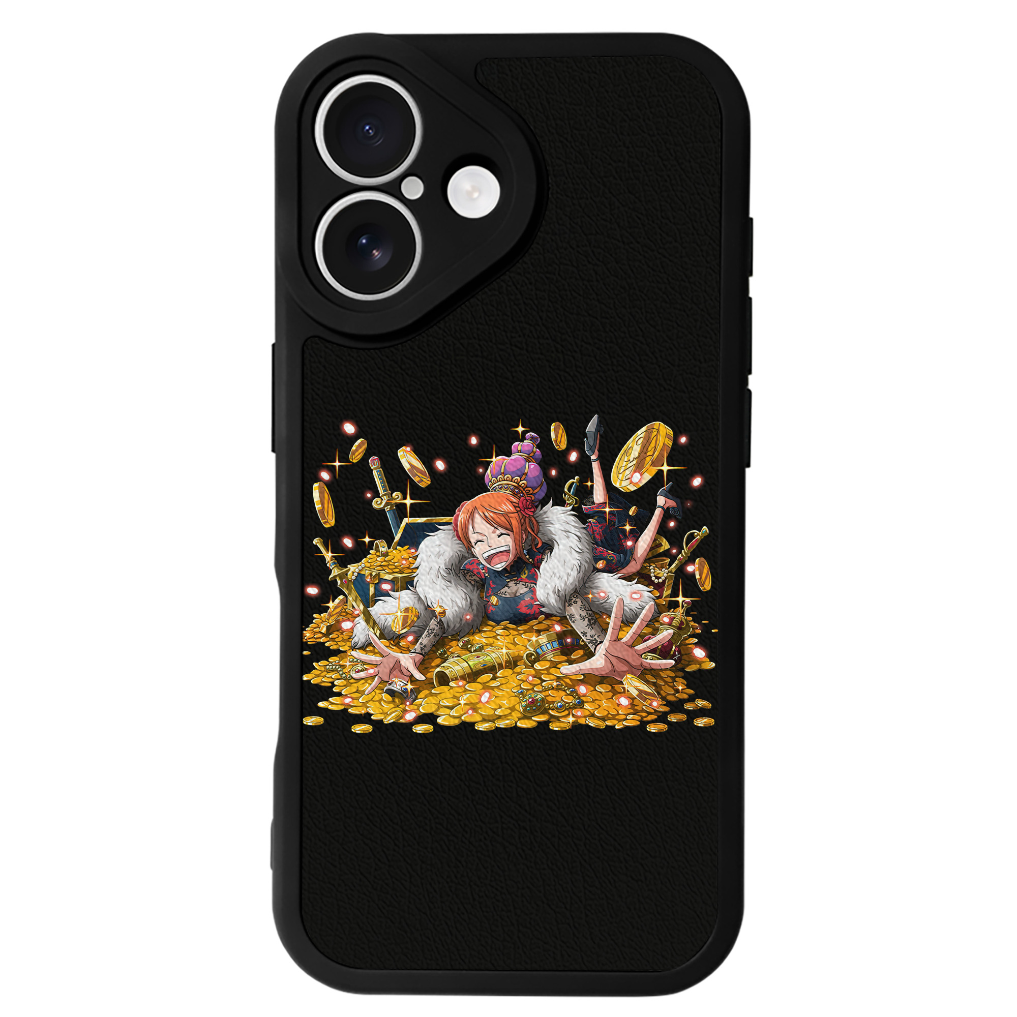 （画像用） ワンピース ナミ ONE PIECE Nami 【iPhone 16シリーズ対応】シリコンスマホケース（レザー調） 材質：シリコン